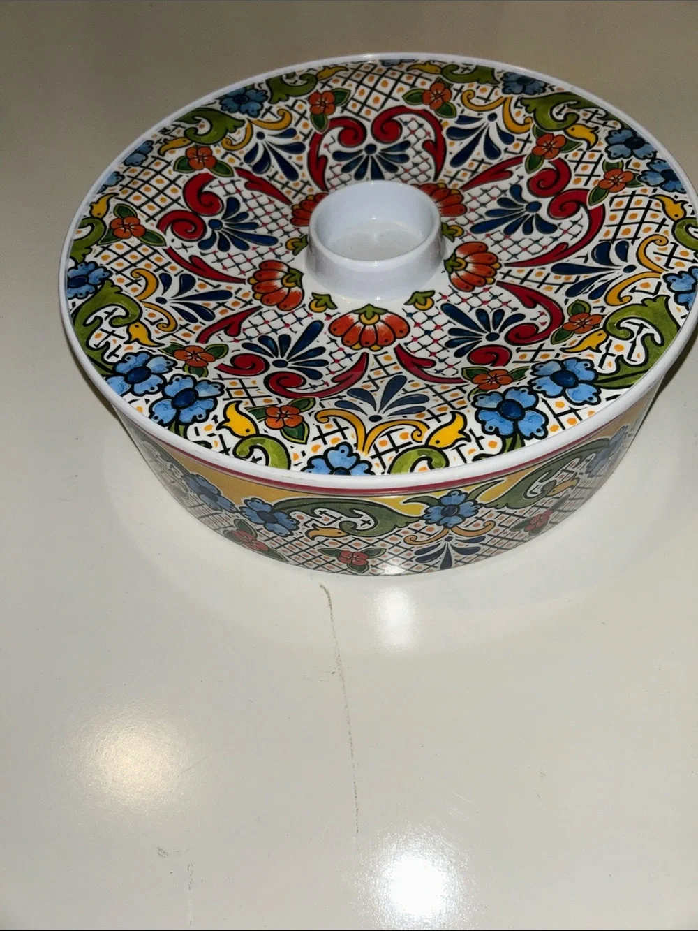 Tl Mulino New York Decorative Multi-Color melamine Serving Bowl with Lid